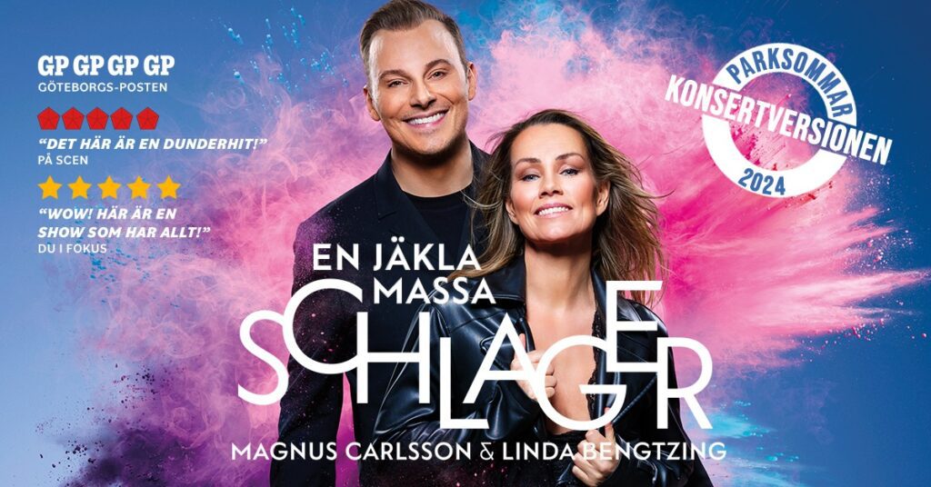 Magnus Carlsson och Linda Bengtzing med showen En jäkla massa schlager